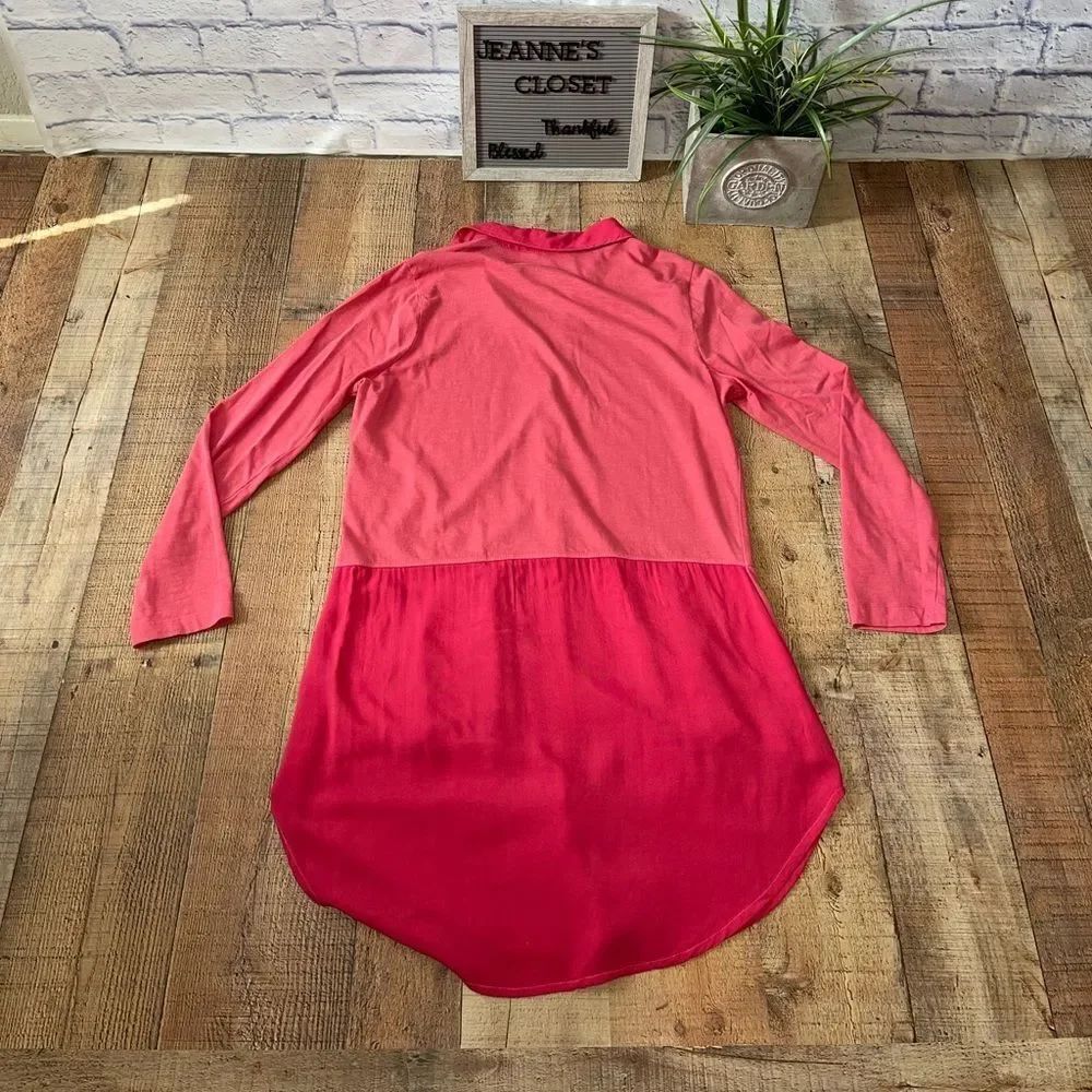 Soft surroundings pink mixed media button down tunic - Picture 11 of 12